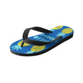 おもしろいパイナップルヴィンテージカードデザイン キッズビーチサンダル (アングル)