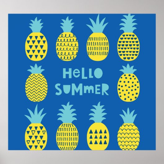 おもしろいパイナップルヴィンテージカードデザイン ポスター (正面)