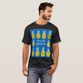 おもしろいパイナップルヴィンテージカードデザイン Tシャツ (正面フル)