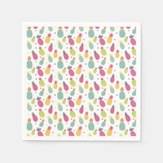 おもしろいパイナップル スタンダードカクテルナプキン (正面)