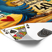 おもしろいパイレーツトランプパロットビーチ ポスター (角)