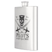おもしろいパイロットスカルクロスアンペアズ海賊ユーモア フラスク (左)