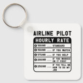 おもしろいパイロット時給 キーホルダー (正面)