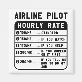 おもしろいパイロット時給 マグネット