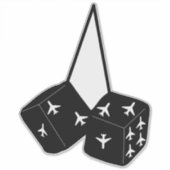 おもしろいパイロット機飛行機ふわふわファジーサイコロ シール (正面)