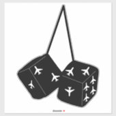 おもしろいパイロット機飛行機ふわふわファジーサイコロ シール (シート)