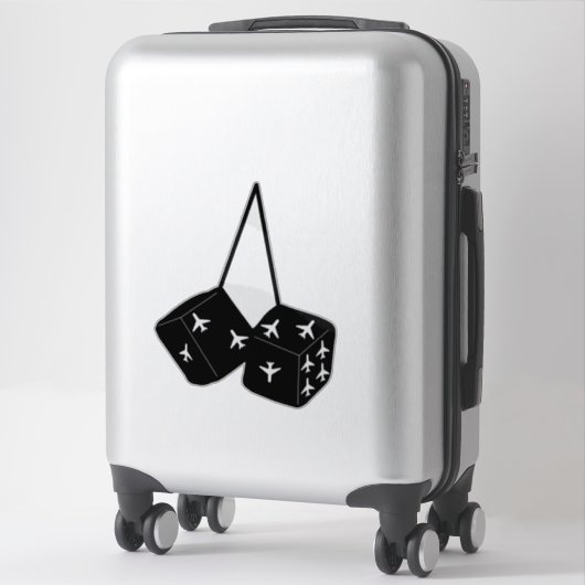 おもしろいパイロット機飛行機ふわふわファジーサイコロ シール (スーツケース)