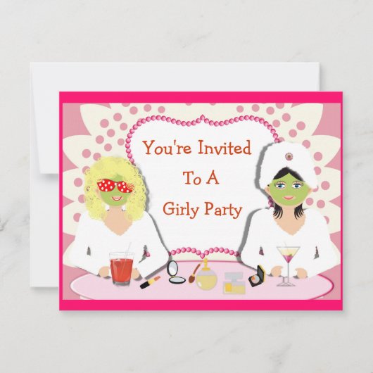 おもしろいパガーリーンパーパーティーテーマ 招待状 (正面)