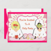 おもしろいパガーリーンパーパーティーテーマ 招待状 (正面/裏面)