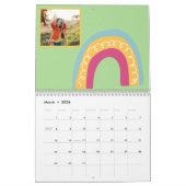おもしろいパステガーリールレインボーパーソナライズされた写真 カレンダー (3月 2026)