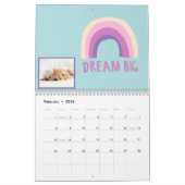 おもしろいパステガーリールレインボーパーソナライズされた写真 カレンダー (2月 2026)