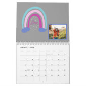 おもしろいパステガーリールレインボーパーソナライズされた写真 カレンダー (1月 2026)