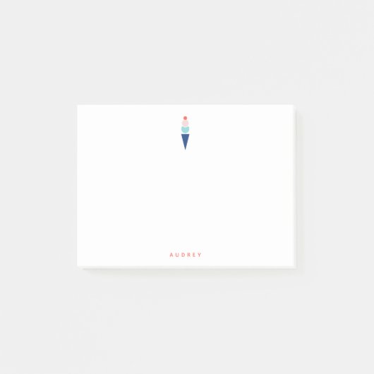 おもしろいパステルアイスクリームパーソナライズされた名 ポストイット (正面)