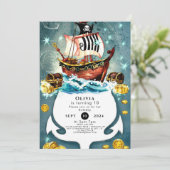 おもしろいパステルウェーブズアホイパイラー誕生日 招待状 (スタンド正面)