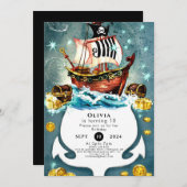 おもしろいパステルウェーブズアホイパイラー誕生日 招待状 (正面/裏面)