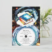 おもしろいパステルウォーターカラーストーリーブック誕生日 招待状 (スタンド正面)