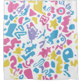 おもしろいパステルカラフル鮮やか形状 シャワーカーテン (正面)