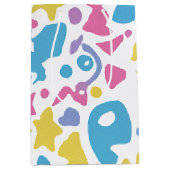 おもしろいパステルカラフル鮮やか形状 ミディアムペーパーバッグ (正面)