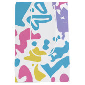 おもしろいパステルカラフル鮮やか形状 ミディアムペーパーバッグ (裏面)