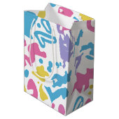おもしろいパステルカラフル鮮やか形状 ミディアムペーパーバッグ (裏面アングル)