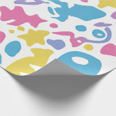 おもしろいパステルカラフル鮮やか形状 ラッピングペーパー (角)