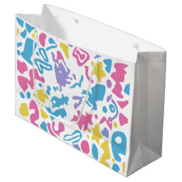 おもしろいパステルカラフル鮮やか形状 ラージペーパーバッグ