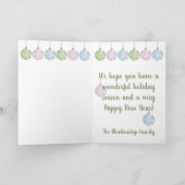 おもしろいパステルクリスマスツリーオーナメント パーソナライズされた カード (内部)