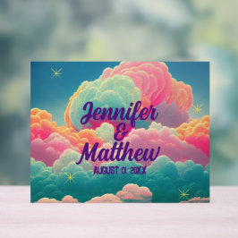 おもしろいパステルコットンキャンディクラウド アクリルサイン