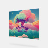 おもしろいパステルコットンキャンディクラウド アクリルサイン (傾斜)