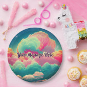 おもしろいパステルコットンキャンディクラウド ペーパープレート (パーティー)