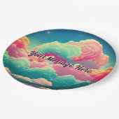 おもしろいパステルコットンキャンディクラウド ペーパープレート (アングル)