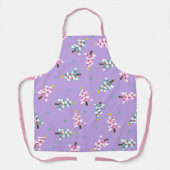 おもしろいパステルピンクブルーパープルクリスマスツリー エプロン (正面)