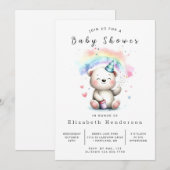 おもしろいパステルベアベビーシャワー 招待状 (正面/裏面)
