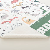 おもしろいパステル恐竜のシーンパターン シェルパブランケット (3/4)