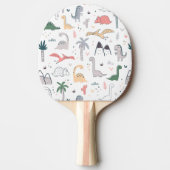 おもしろいパステル恐竜のシーンパターン 卓球ラケット (正面)