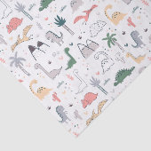 おもしろいパステル恐竜のシーンパターン 薄葉紙 (詳細)