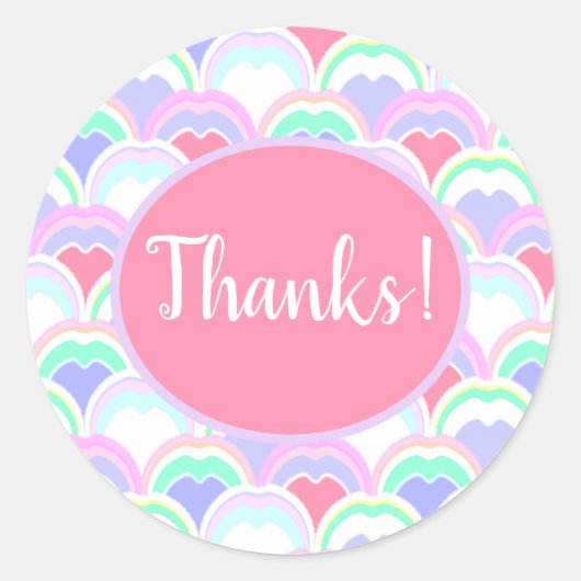 おもしろいパステル抽象芸術孔雀の羽のパターン ラウンドシール (正面)