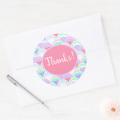 おもしろいパステル抽象芸術孔雀の羽のパターン ラウンドシール (封筒)