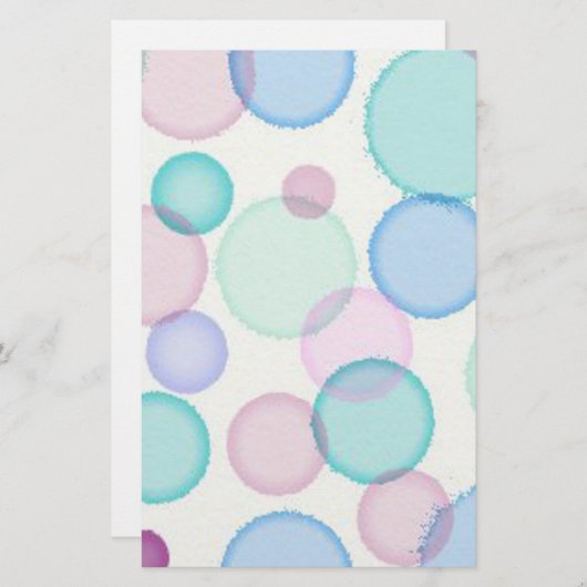 おもしろいパステル水色絵を描気泡パターン 便箋 (正面/裏面)