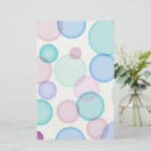 おもしろいパステル水色絵を描気泡パターン 便箋 (スタンド正面)