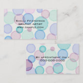 おもしろいパステル水色絵を描気泡パターン 名刺 (正面/裏面)