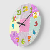 おもしろいパッチワークファンキークロック子供へ ラージ壁時計 (傾斜)