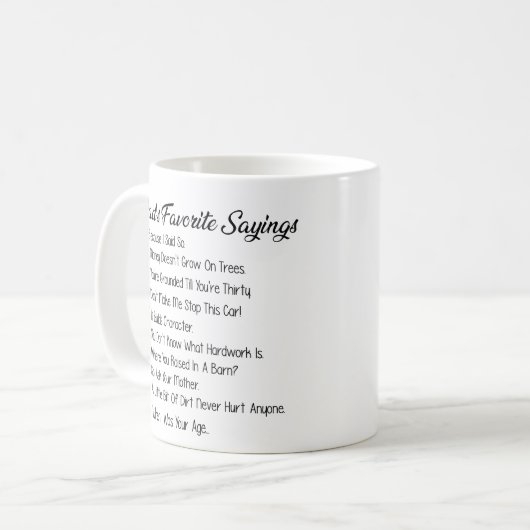 おもしろいパパお気に入りのことわざ コーヒーマグカップ (正面左)