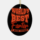 おもしろいパパの世界最高ののファーター私は父を意味する セラミックオーナメント (右)
