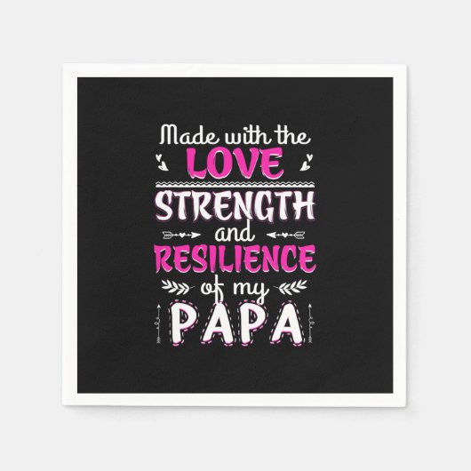 おもしろいパパの強さ回復力で作られる スタンダードカクテルナプキン (正面)