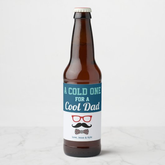おもしろいパパの父の日クールに冷たい ビールラベル (正面)