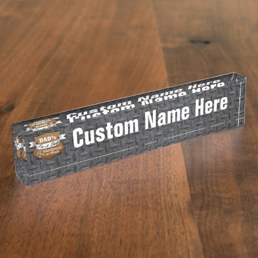 おもしろいパパの苦境それ店の便利な人の父の日 デスクネームプレート (側面)