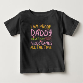 おもしろいパパの証明ビデオゲーム少女 ベビーTシャツ