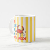 おもしろいパパカニ甲殻類アマルフィイエローストライプ コーヒーマグカップ (正面左)