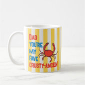 おもしろいパパカニ甲殻類アマルフィイエローストライプ コーヒーマグカップ (左)